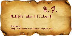 Miklóska Filibert névjegykártya